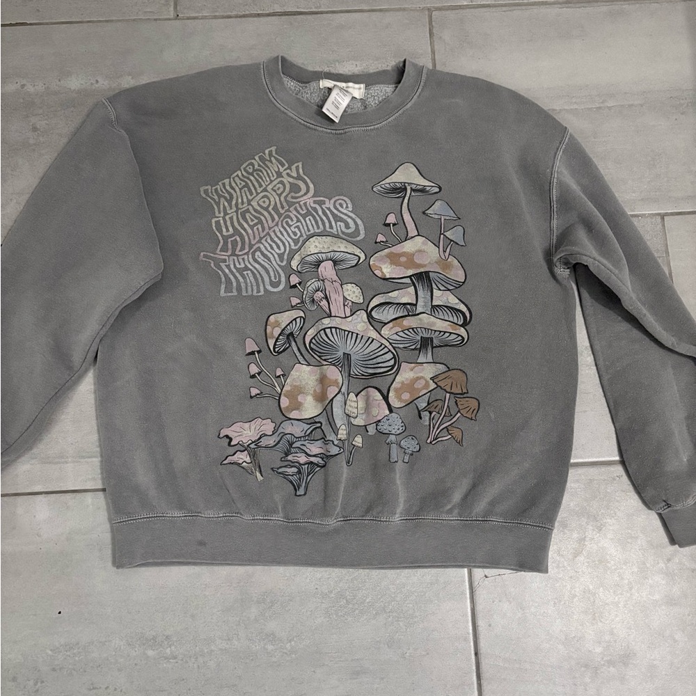 Urban Outfitters Gray Graphic Oversized Sweatershirt